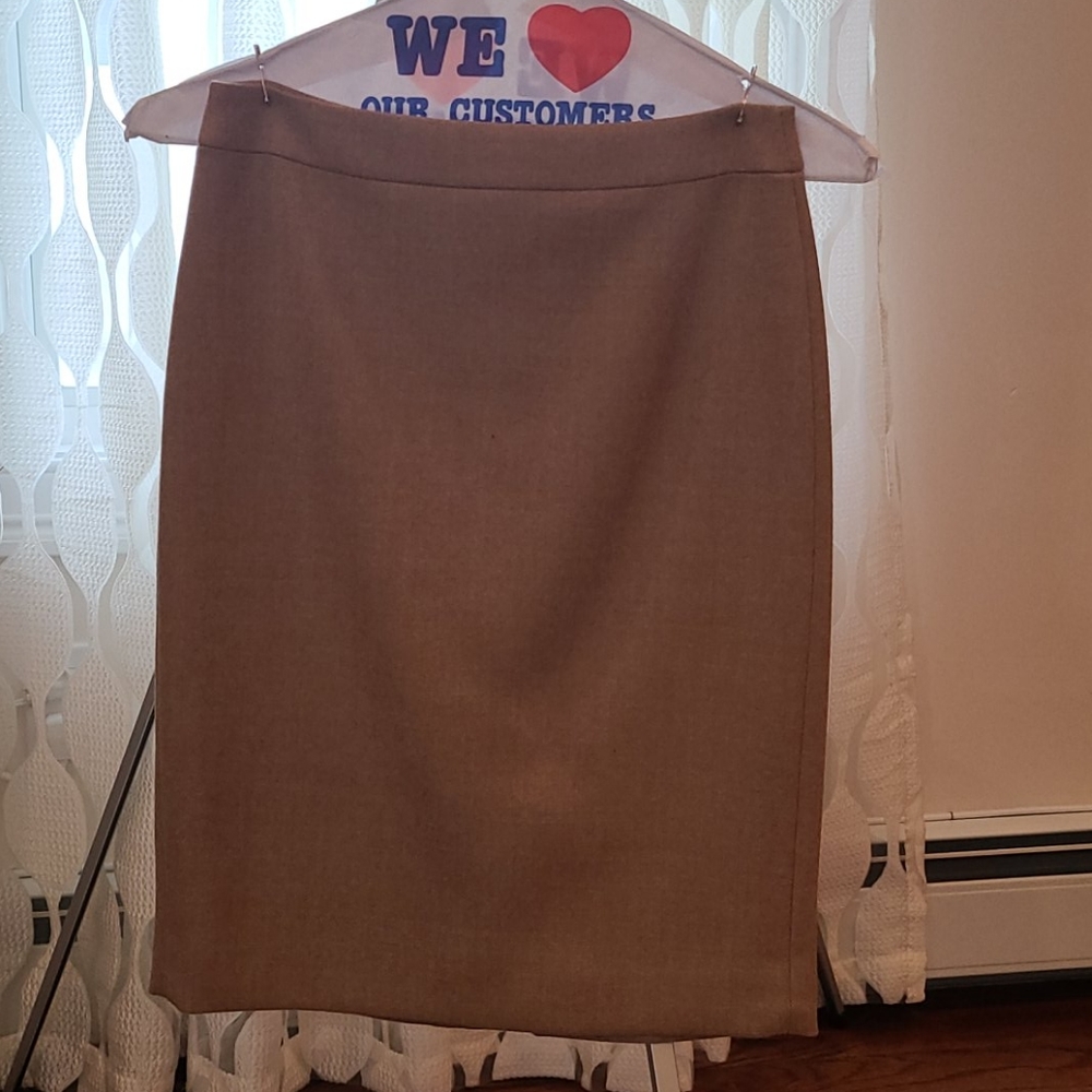 J Crew No2 pencil skirt tan 100% wool